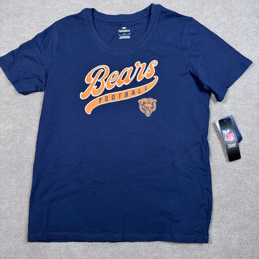 Fanatics Chicago Bears NFL Football T-Shirt Navy Blue Womens Large NWT